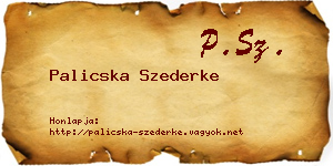 Palicska Szederke névjegykártya